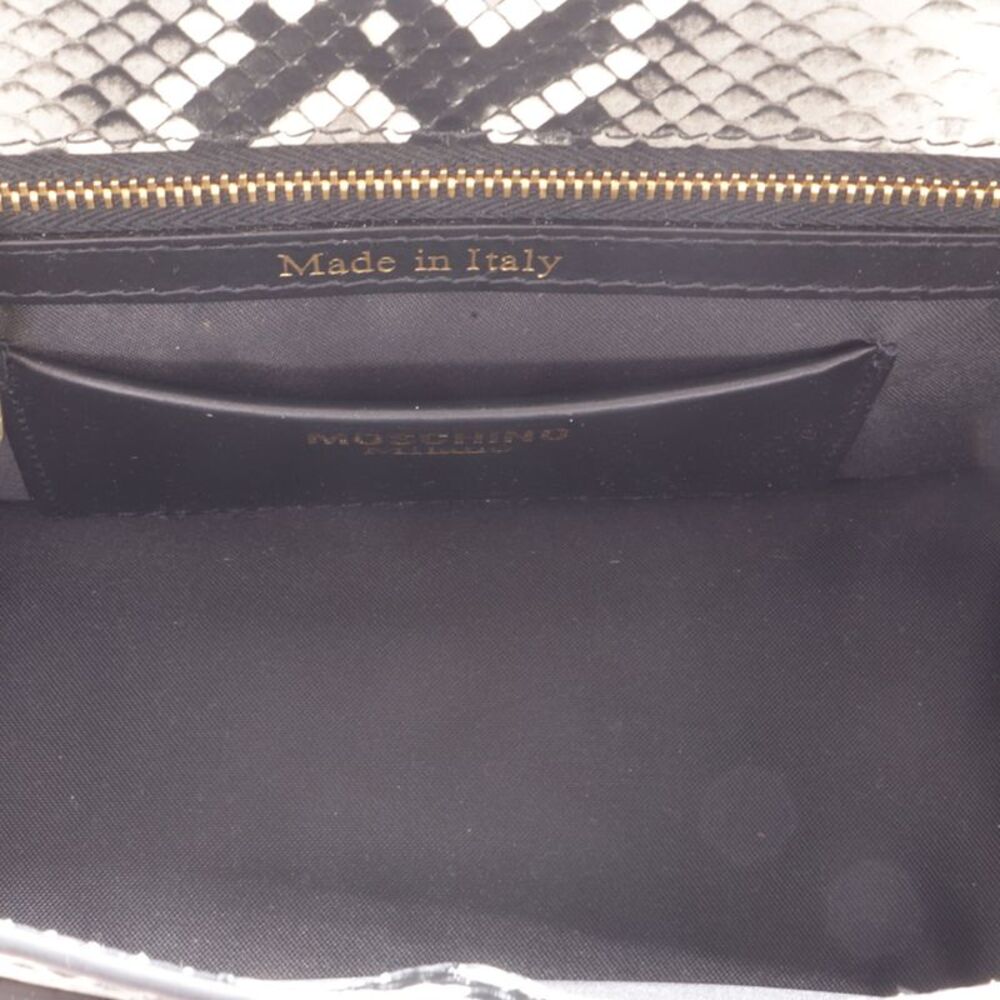 Moschino M-Logo Python-Print Shoulder Bag In Whit… - image 8